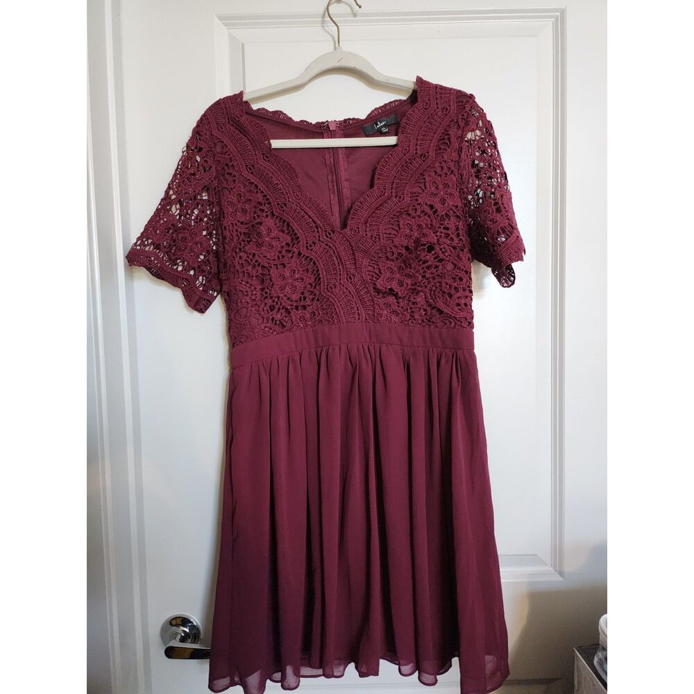 LULUS midi dress wine color size XL